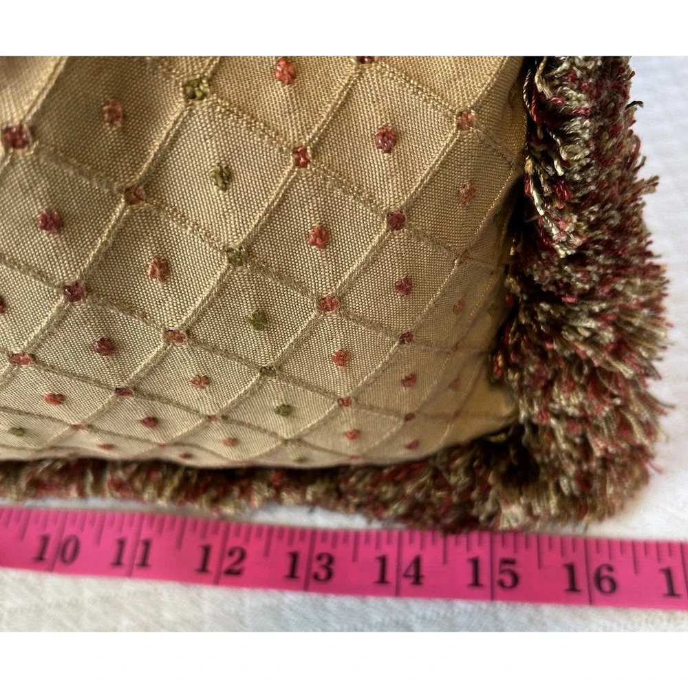 Biltmore For Your Home Throw Pillow set Balls & Fringe Red tan gold brown Lumbar
